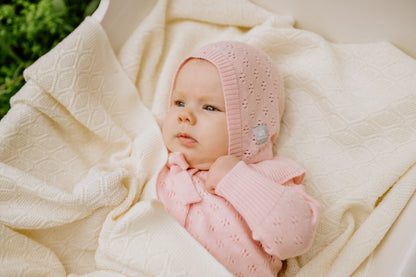 HAPPINESS Gift Set For Baby - Blanket, Romper and Bonnet