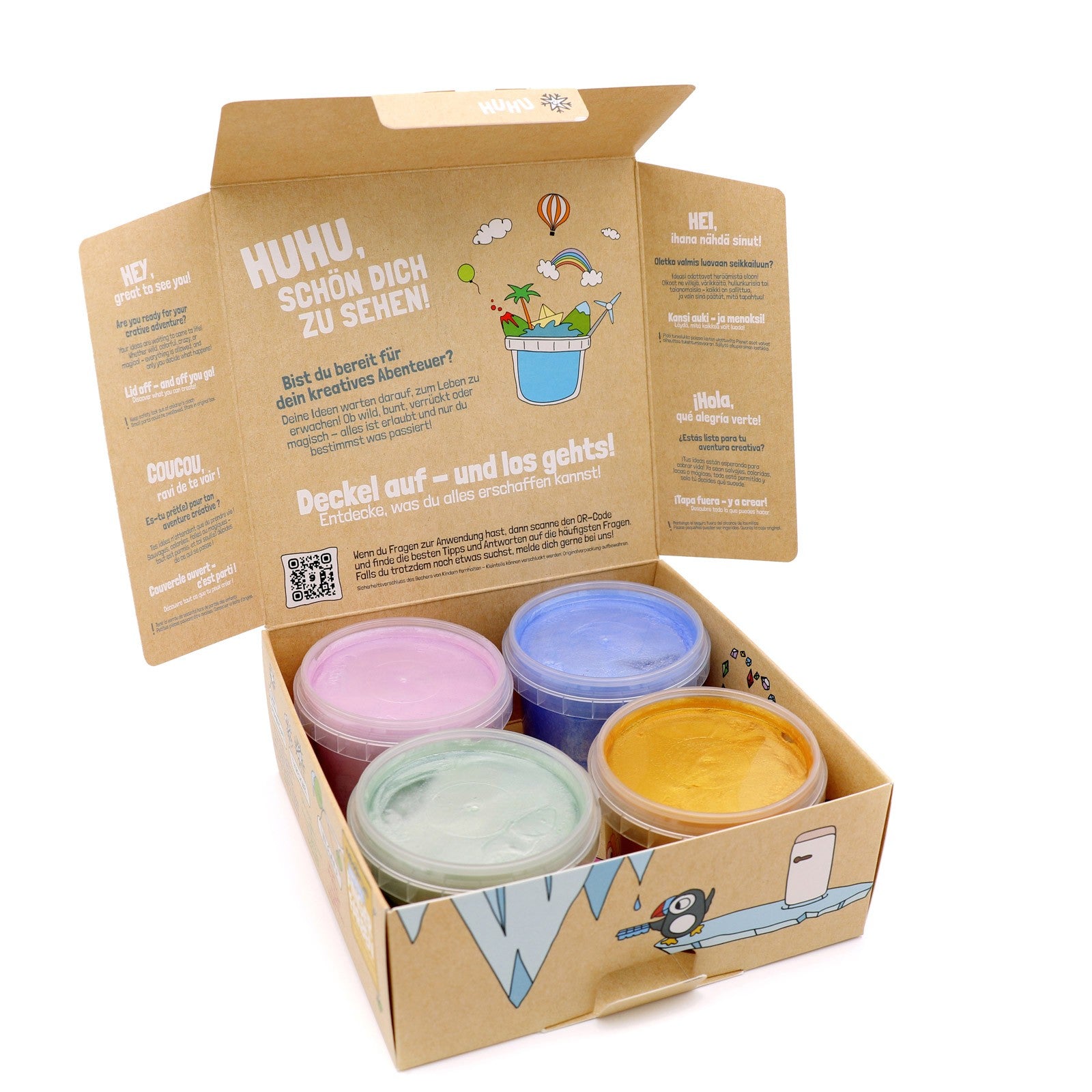 Neogrün Organic Glitter Finger Paint Set 4x90g