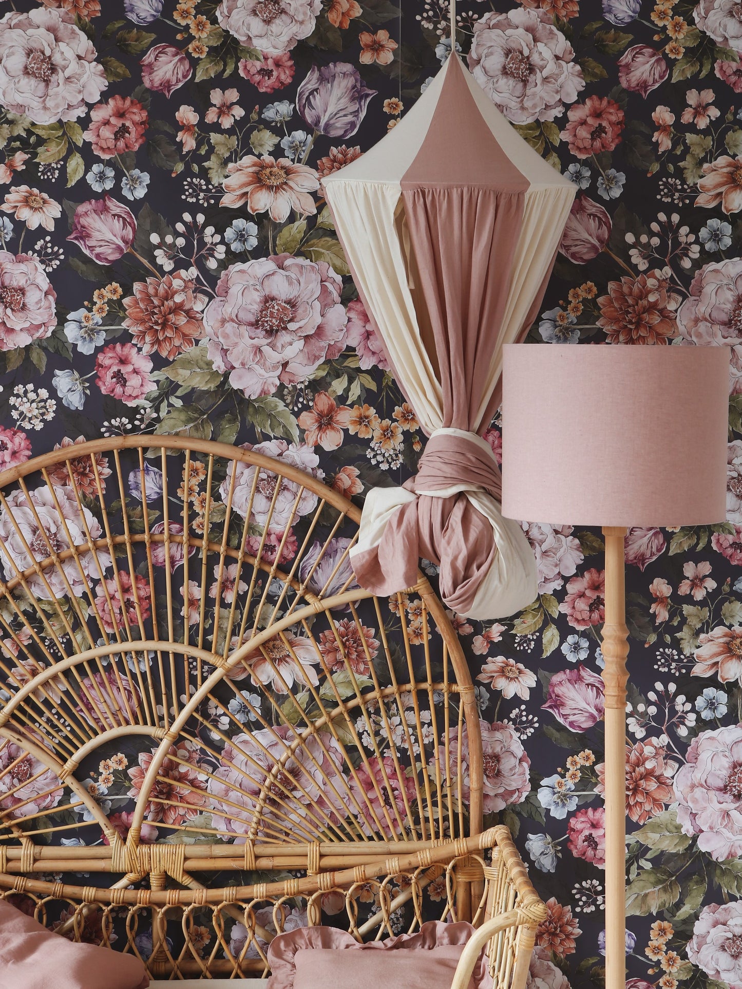 Organic Cotton and Linen Canopy - Powder Pink