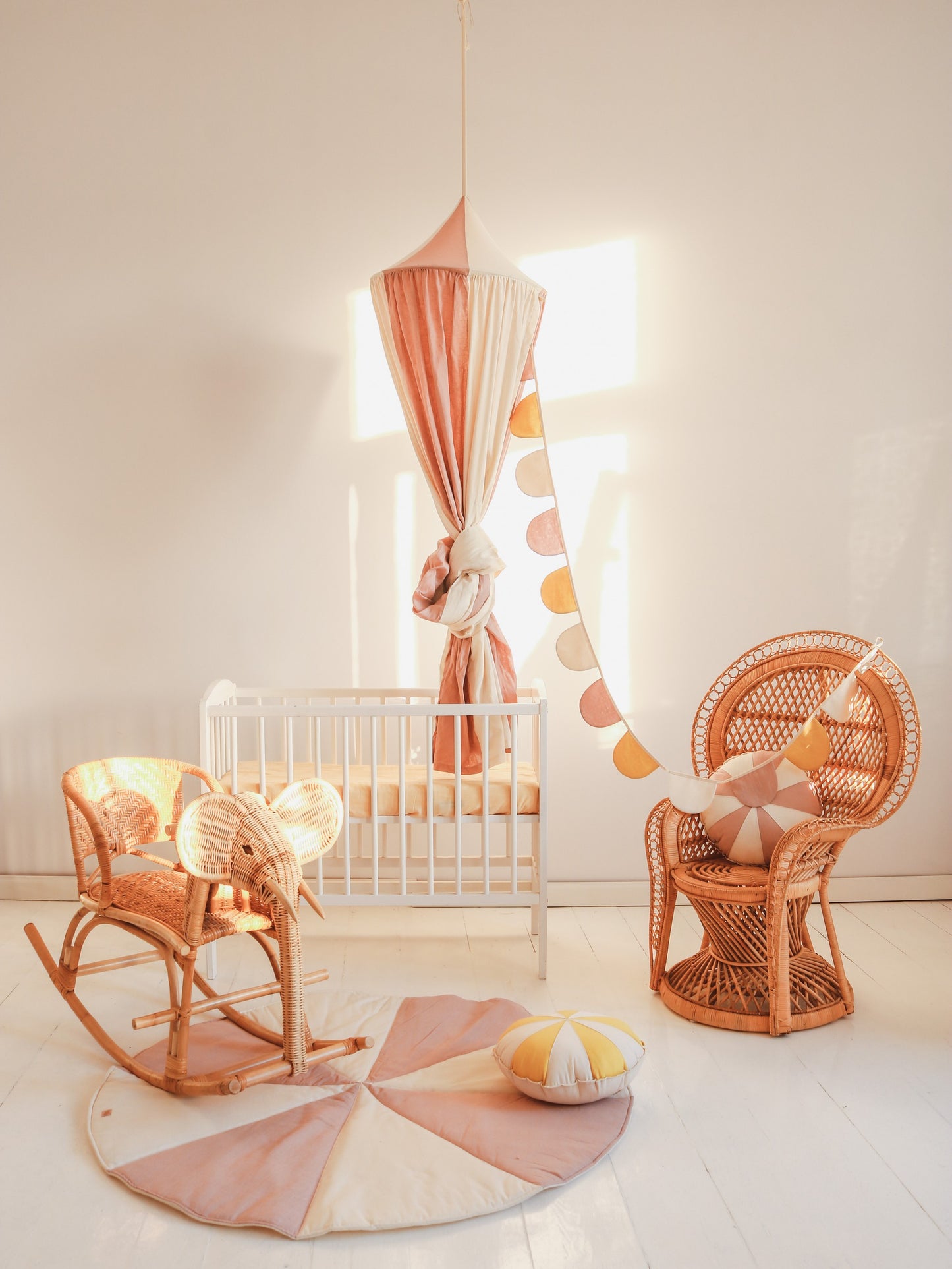 Organic Cotton and Linen Canopy - Powder Pink