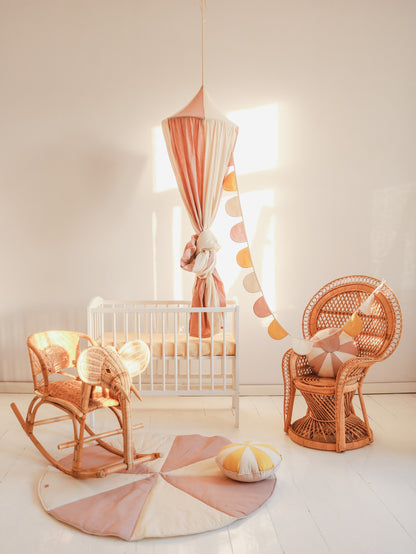 Organic Cotton and Linen Canopy - Powder Pink