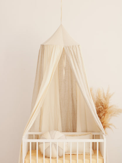 Organic Cotton and Linen Canopy - Cream Circus