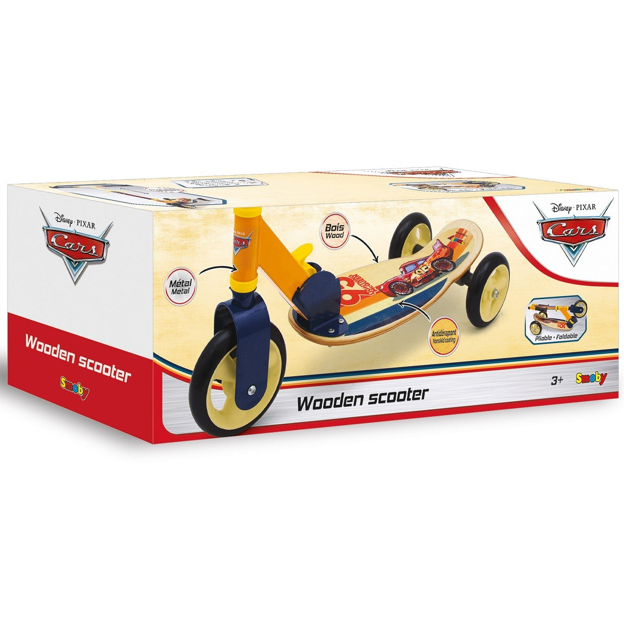 Three-Wheeled Wooden Scooter - Cars